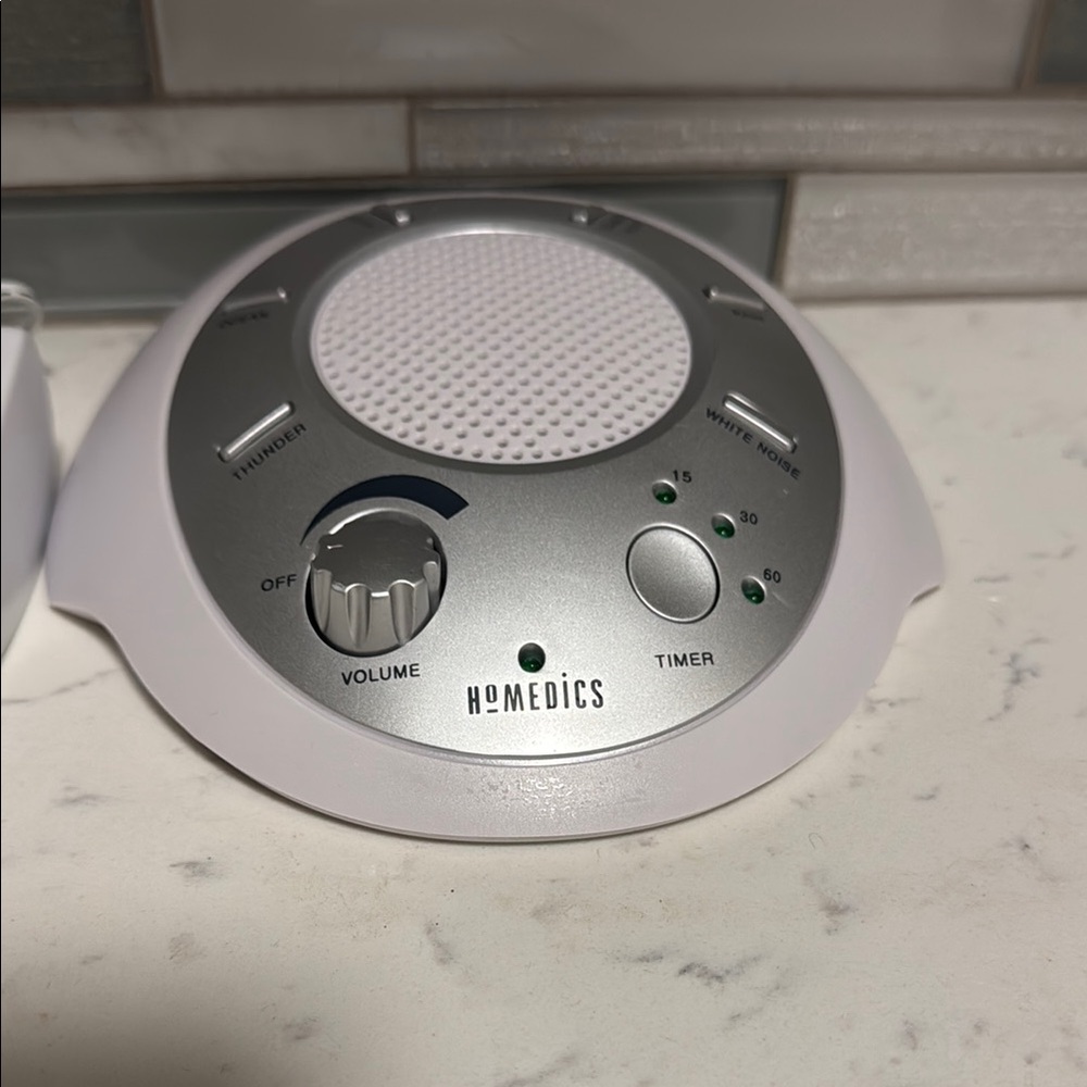 HoMedics Silver Portable Radio with Sleek Design and Sound Control